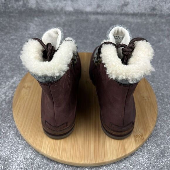 Sorel Sneakchic Alpine Booties Women 9.5 Red Gray Shearling Fur Lined NL3287908 - Picture 6 of 11